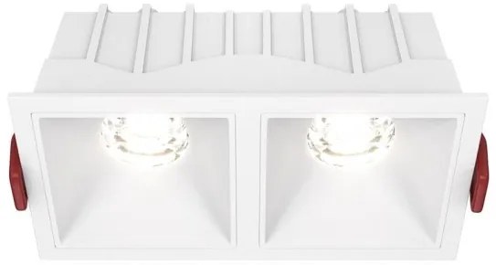 Χωνευτό Σποτ Οροφής Alfa LED 20W 4000K Διπλό Λευκό DL043-02-10W4K-SQ-W MAYTONI-DL043-02-10W4K-SQ-W-Λευκό DL043-02-10W4K-SQ-W