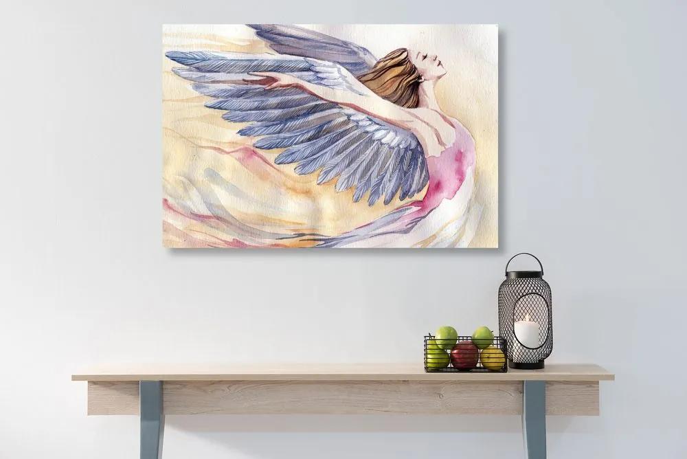 Εικόνα ενιαίο άγγελο με μωβ φτερά - 90x60