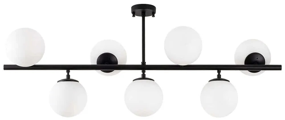 Φωτιστικό Οροφής - Πλαφονιέρα Fazli 942FLG1216 113x40x46cm 7xE14 40W Black-White Opviq