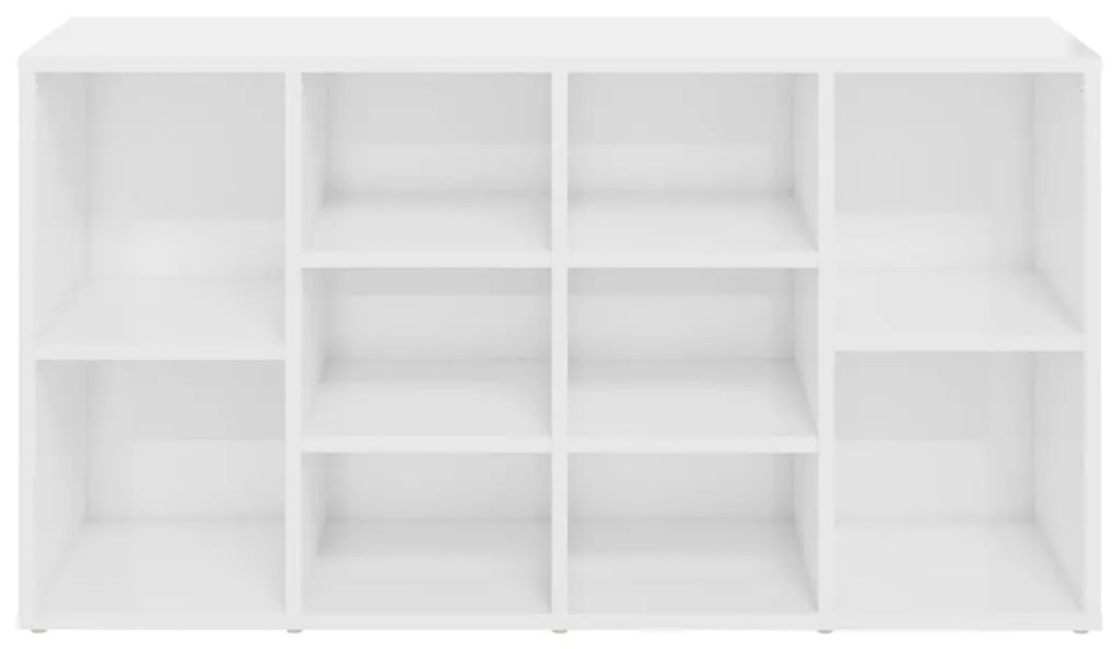 vidaXL Παπουτσοθήκη Γυαλιστερή Λευκή 103x30x54,5 εκ. από Επεξ. Ξύλο