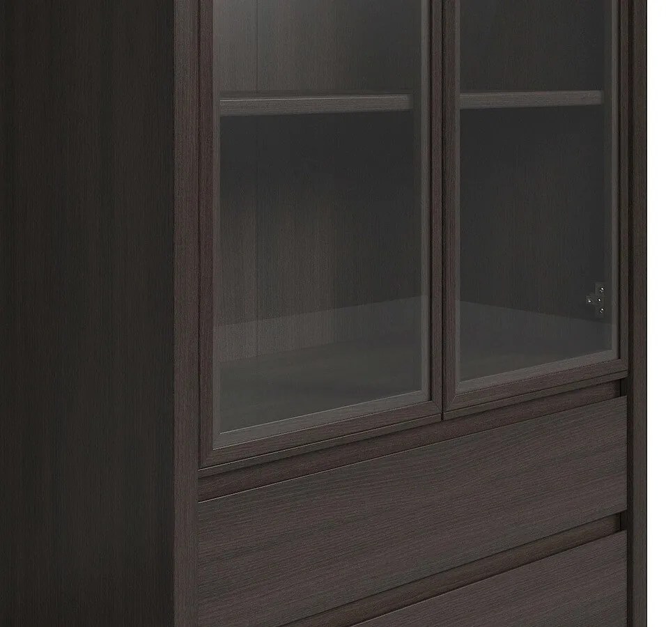 Βιτρίνα Boston E113, Wenge, Με πόρτες, Με συρτάρια, 201x90x41cm