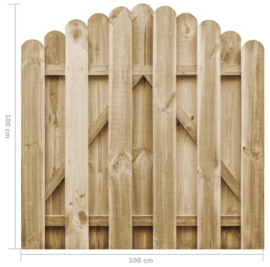 vidaXL Πόρτα Φράχτη 100 x 100 εκ. από Εμποτισμένο Ξύλο Πεύκου