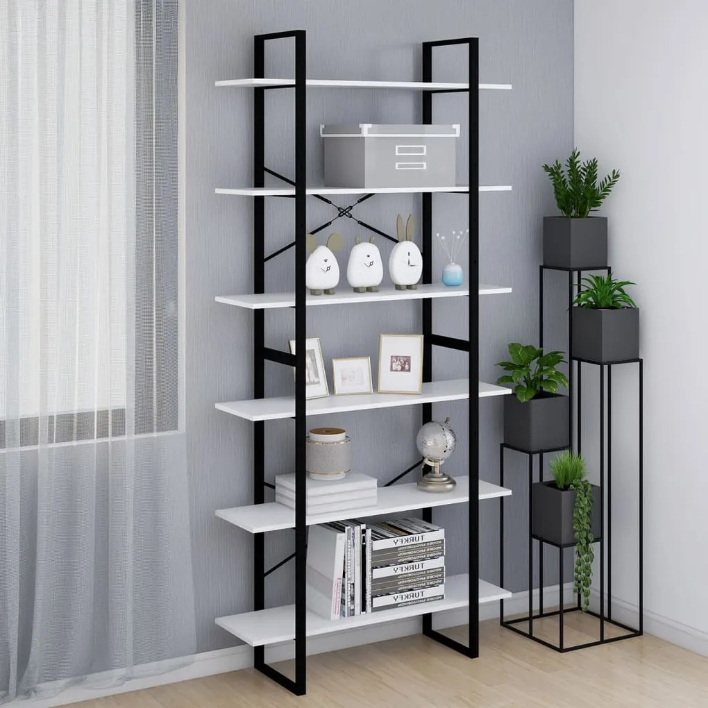 vidaXL Ραφιέρα Λευκή 100 x 30 x 210 εκ. από Μοριοσανίδα