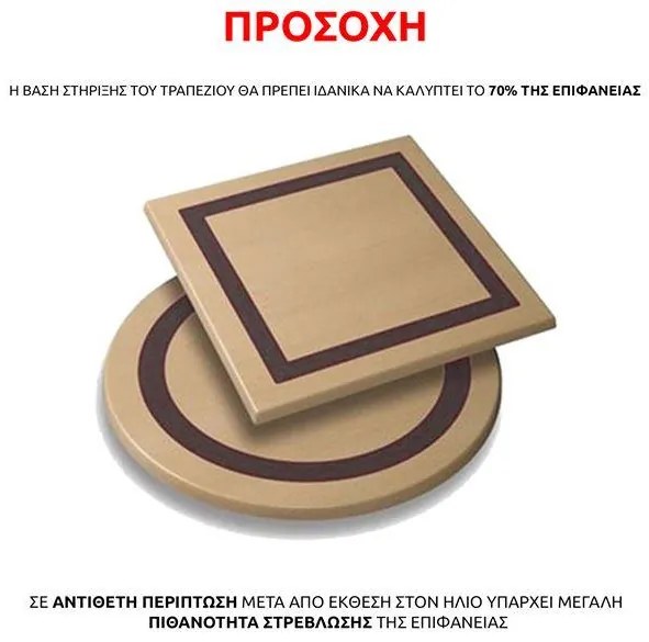 Επιφάνεια Τραπεζιού 101 Werzalit Λευκό Φ60Χ2,5 εκ. 60x60x2.5 εκ.