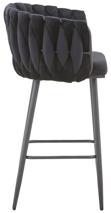 Σκαμπό μπαρ Vivian μαύρο βελούδο-πόδι μαύρο μέταλλο 57x50x100εκ 2αδα 57x50x100 εκ.