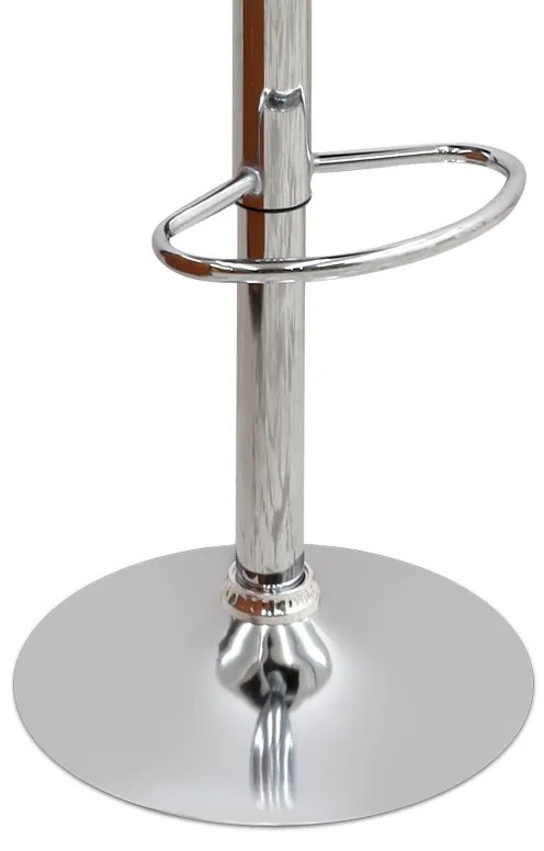 Σκαμπό μπαρ Carmelo Megapap με ρυθμιζόμενο ύψος PU καφέ - βάση χρωμίου 45x42x90/113εκ.