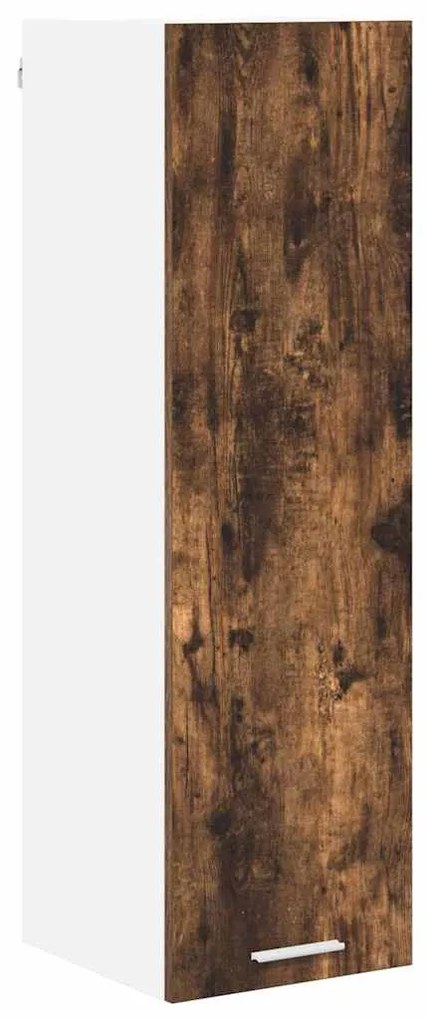 vidaXL Κρεμαστό ντουλάπι με πόρτα Riga Καπνιστό Δρύς 30 x 31 x 100 εκ.