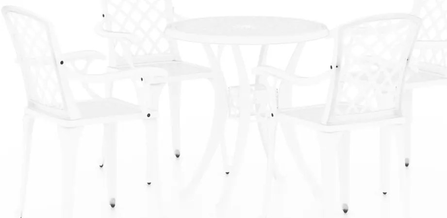 vidaXL Σετ Επίπλων Bistro 5 Τεμαχίων Λευκό από Χυτό Αλουμίνιο