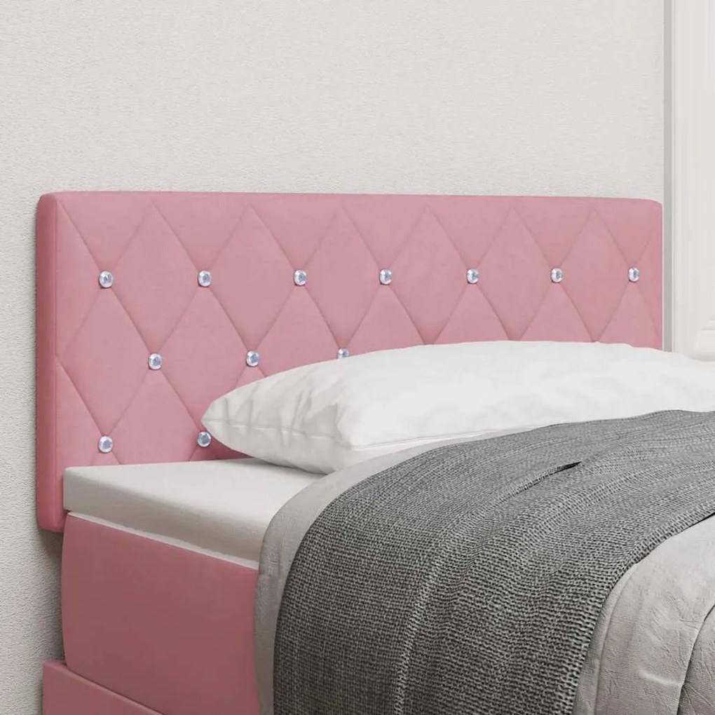 vidaXL Βελούδινο Κεφαλάρι Argyle με κεφαλάρι Ροζ 90 cm Βελούδο
