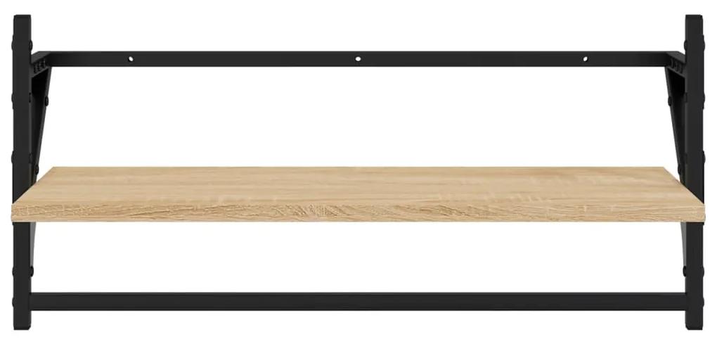 vidaXL Ράφια Τοίχου Σετ 4 τεμ. με Μπάρες Sonoma Δρυς από Επεξεργ. ξύλο
