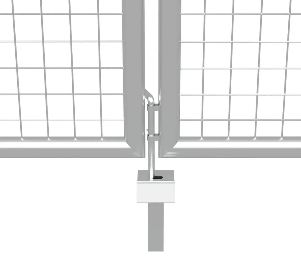 vidaXL Πόρτα Κήπου Ασημί 400x150 εκ. από Γαλβανισμένο Ατσάλι