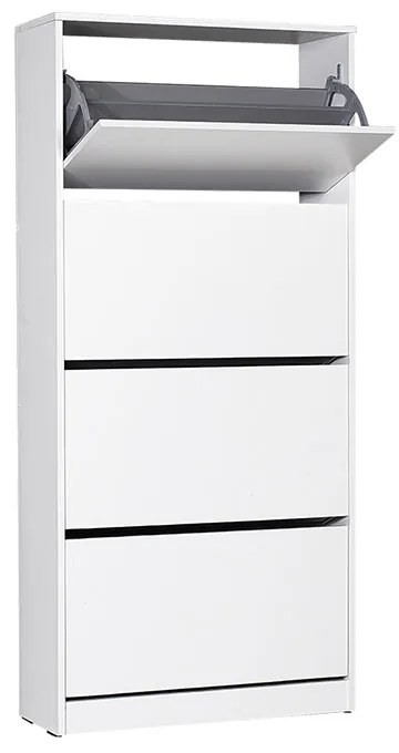 Παπουτσοθήκη μελαμίνης Flat Duo Megapap 24 ζευγών σε χρώμα λευκό 73x26x157εκ.-GP009-0090