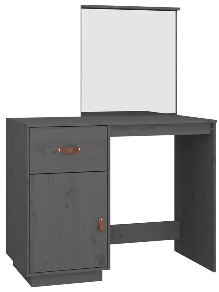 vidaXL Μπουντουάρ Γκρι 95x50x134 εκ. Μασίφ Ξύλο Πεύκου
