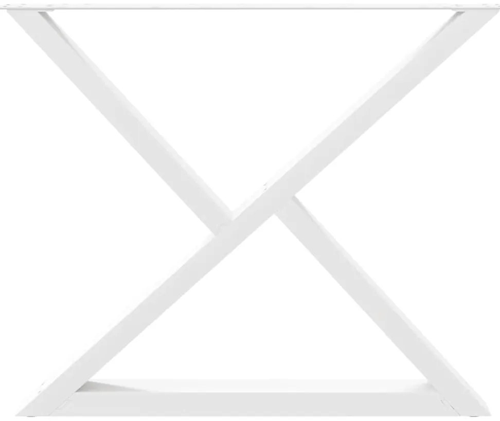 vidaXL Πόδια Τραπεζαρίας 2 τεμ. Λευκά 90x(72-73,3) εκ. Ατσάλι