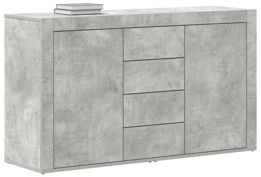 vidaXL Πλαϊνό γραφείο με συρτάρι Σκυρόδεμα Γκρι 120 x 36 x 69 εκ