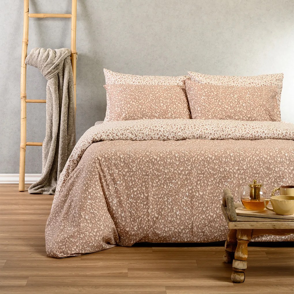 Σεντόνια Μονά (Σετ) Melinen Casual Line Leo Mocca Καφέ Με Λάστιχο 100x200+32