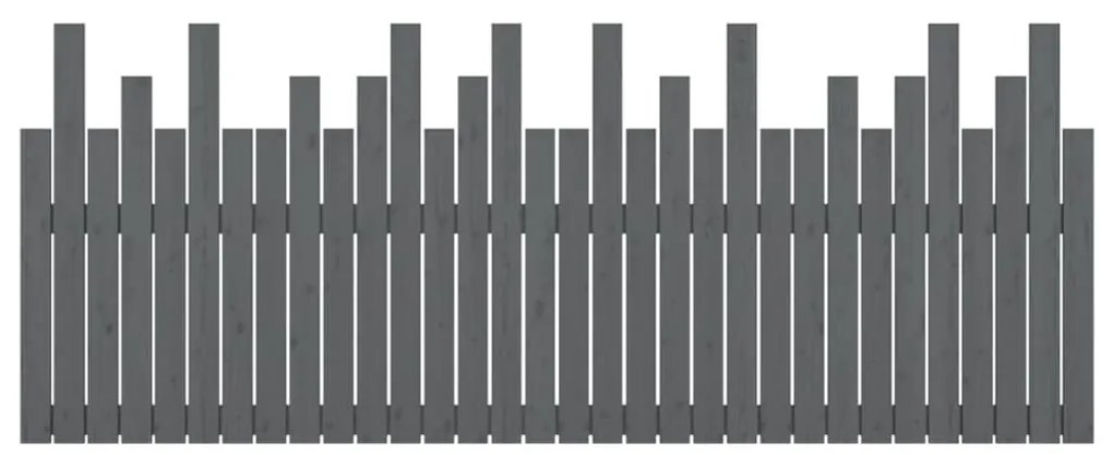 vidaXL Κεφαλάρι Τοίχου Γκρι 204 x 3 x 80 εκ. από Μασίφ Ξύλο Πεύκου