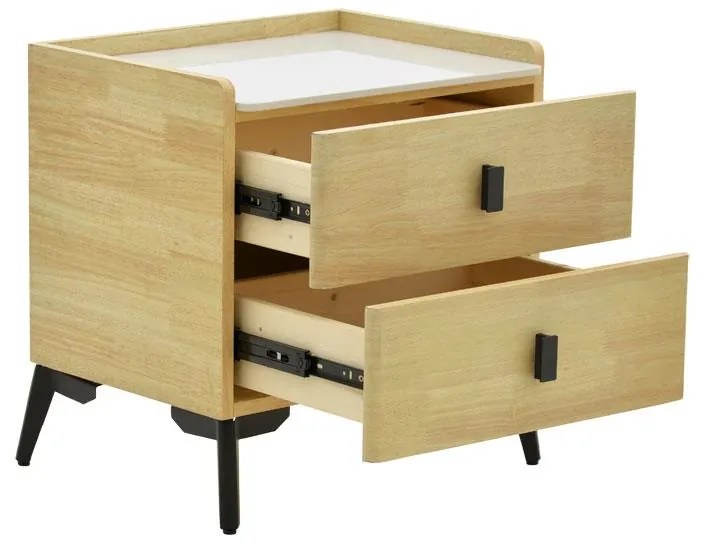 Κομοδίνο Alessio mdf φυσικό-μαύρο μέταλλο 46x37x47εκ 46x37x47 εκ.