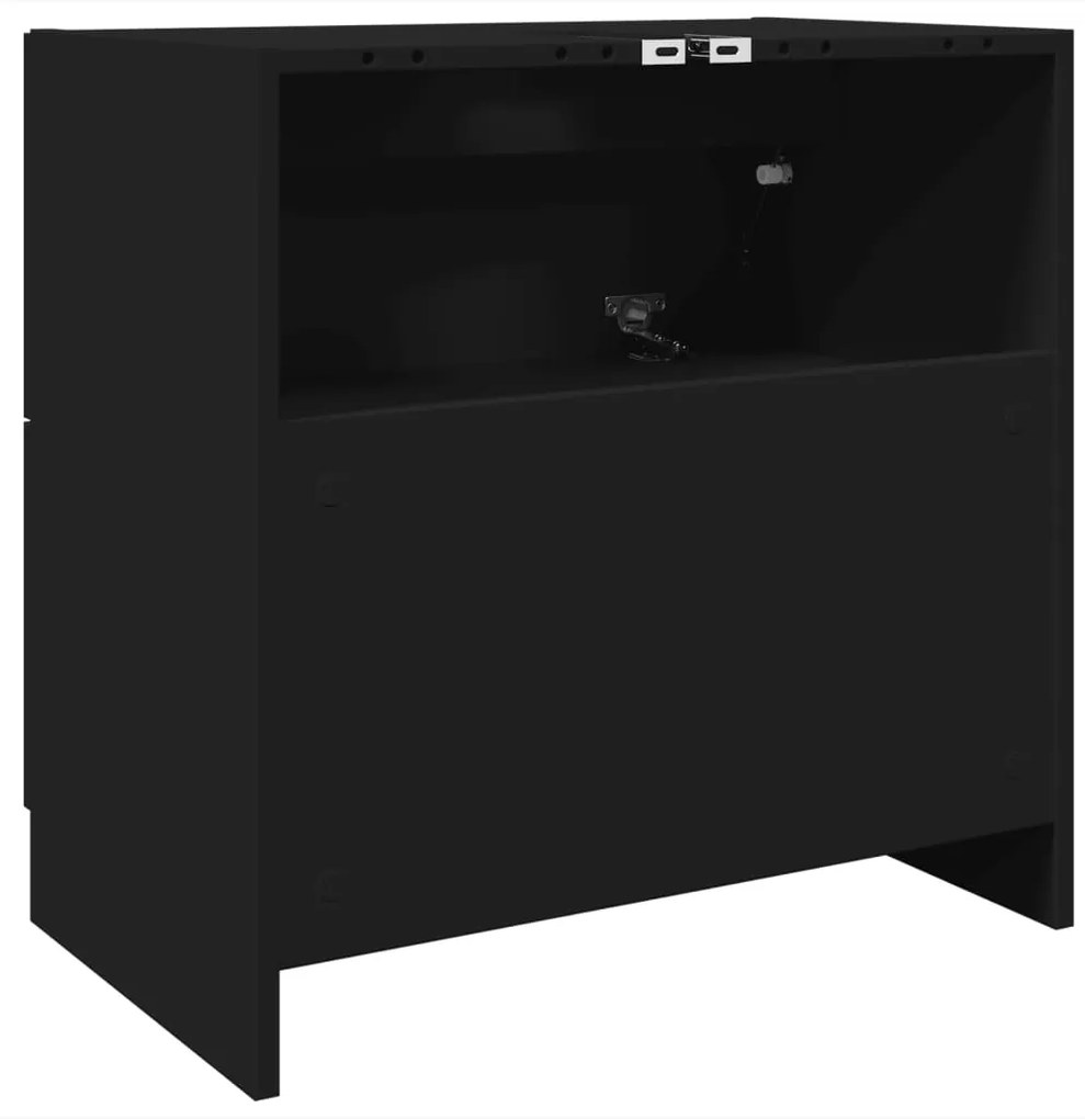 vidaXL Ντουλάπι Νιπτήρα Μαύρο 59x37x59 εκ. Επεξεργασμένο Ξύλο