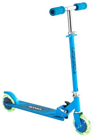 VEVOR Kick Scooter for Kids Ages 3+, 2-Wheel Toddler Scooter with Light-Up Wheels, Adjustable Height Handlebar, Wide Anti-Slip Deck, Foldable Lightweight Frame for Boys and Girls up to 49.9 kg, Blue