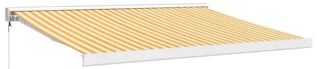 vidaXL Τέντα Πτυσσόμενη Κίτρινη/Λευκή 3,5 x 2,5 μ. Ύφασμα / Αλουμίνιο