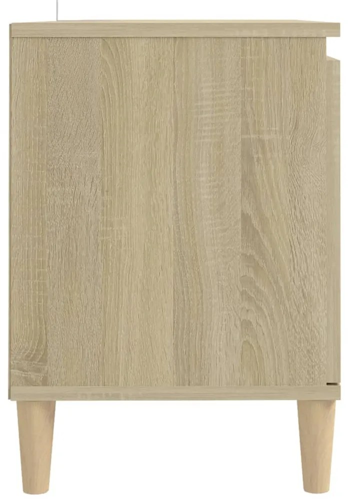 vidaXL Έπιπλο Τηλεόρασης Καφέ Δρυς 103,5x35x50εκ. Μασίφ Ξύλινα Πόδια
