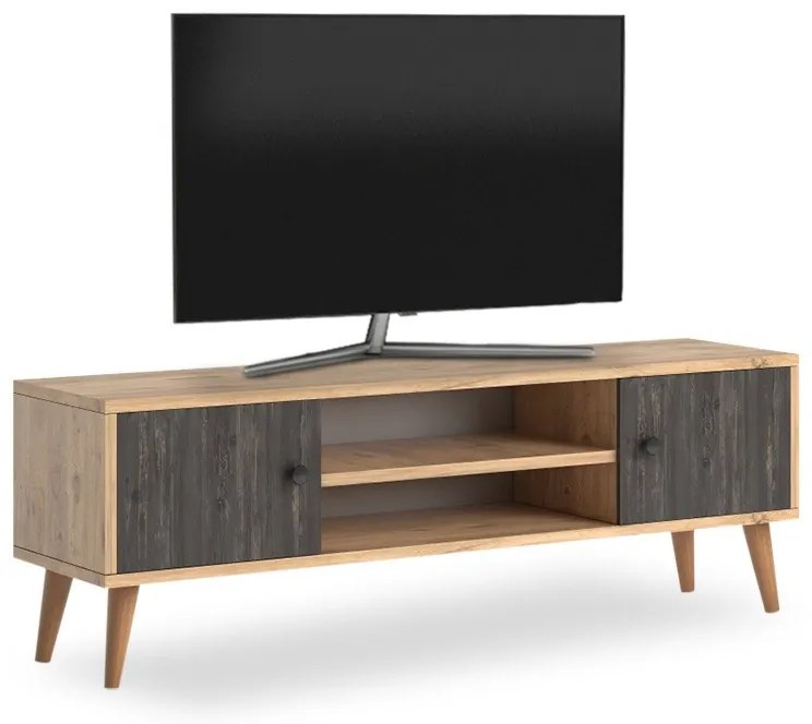 Megapap Έπιπλο Τηλεόρασης Parma Από Μελαμίνη Industrial Grey - Oak 120x30x40εκ.