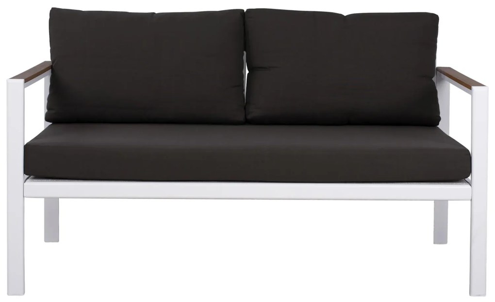 Καναπές SAFIYA Διθέσιος Αλουμινίου με Polywood Λευκός 144x70x85Υ εκ. 144x70x85 εκ.