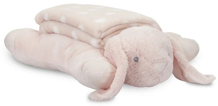 Σετ Δώρου Κουβερτούλα με Λούτρινο Μαξιλάρι Pink Bunny 10340202502 Lorelli