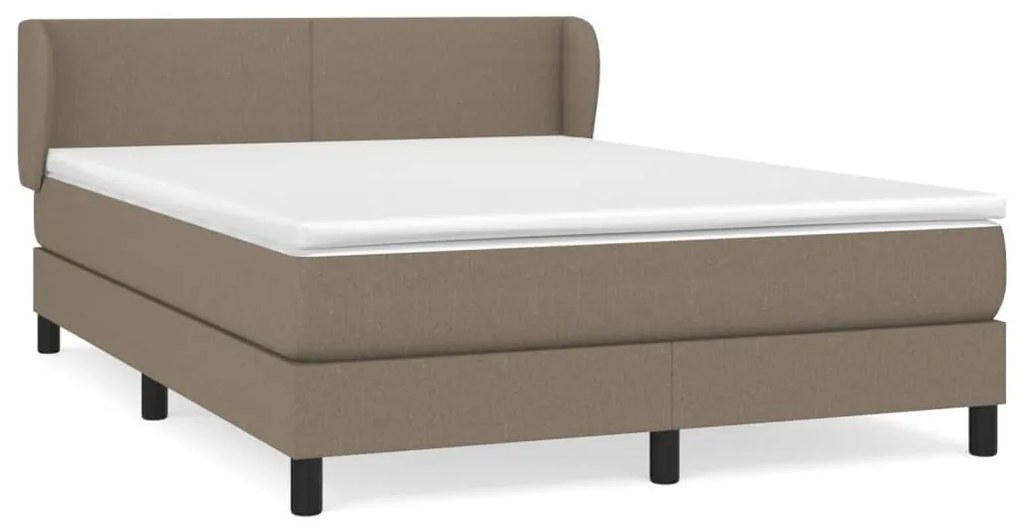 vidaXL Κρεβάτι Boxspring με Στρώμα Taupe 140x200 εκ. Υφασμάτινο