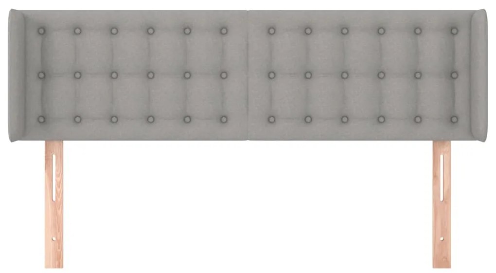 vidaXL Κεφαλάρι με Πτερύγια Ανοιχτό Γκρι 147x16x78/88 εκ. Υφασμάτινο
