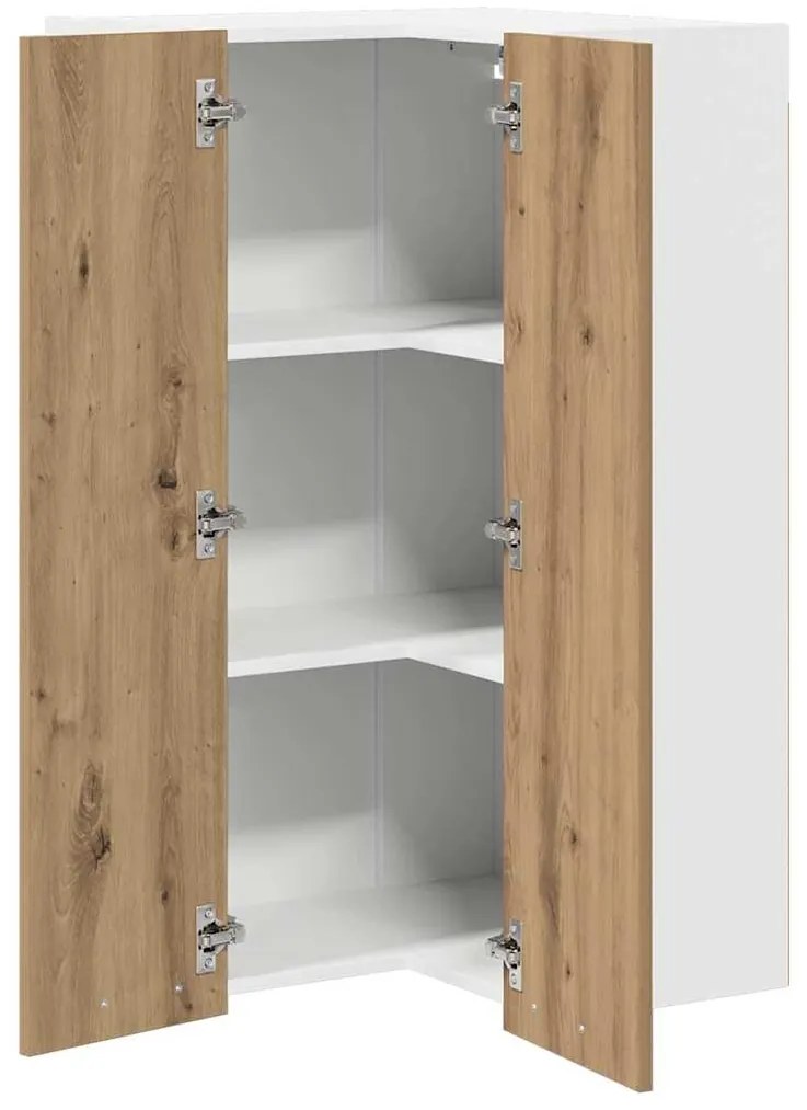 vidaXL Κρεμαστό ντουλάπι Χειροποίητη Δρυς και Λευκό 57 x 57 x 100 εκ.