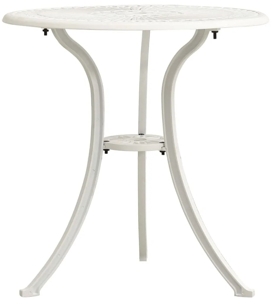 vidaXL Τραπέζι Κήπου Λευκό 62 x 62 x 65 εκ. από Χυτό Αλουμίνιο