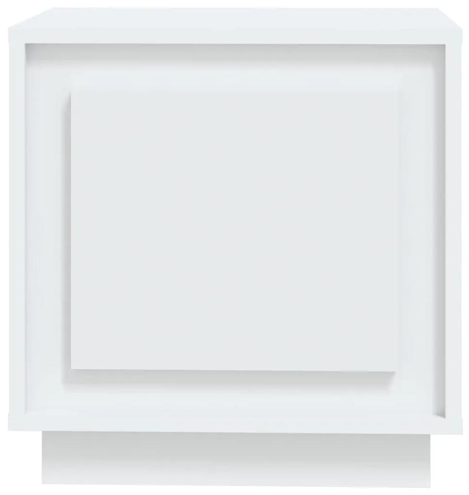 Κομοδίνα 2 τεμ. Λευκά 44 x 35 x 45 εκ. από Επεξεργασμένο Ξύλο - Λευκό