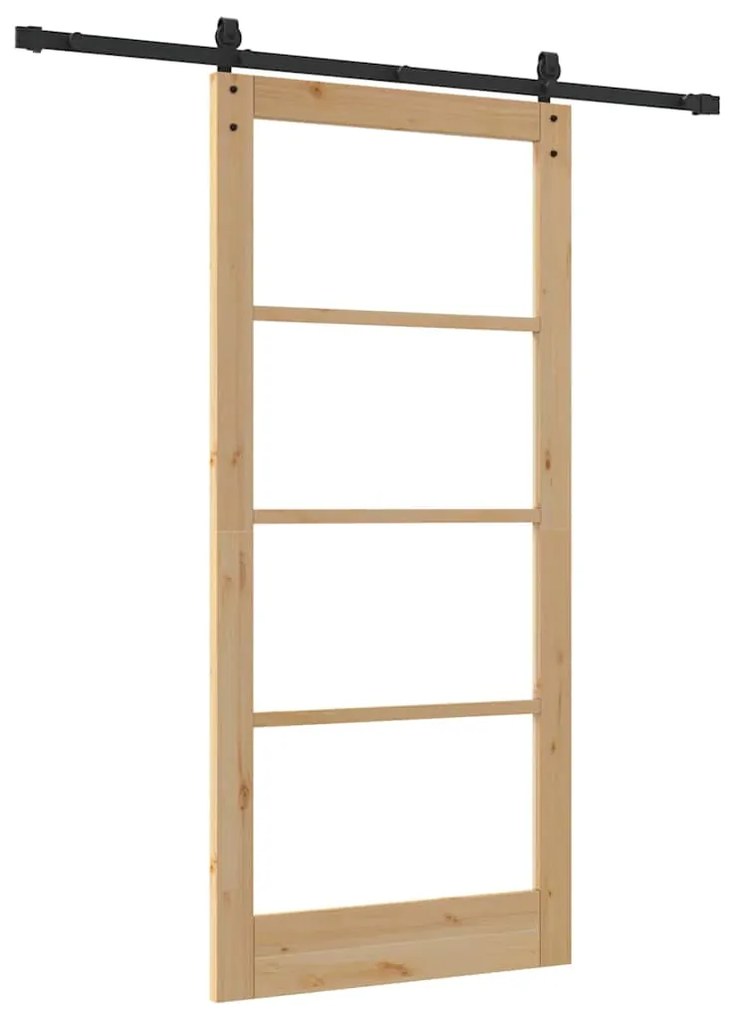 vidaXL Συρόμενη Πόρτα ORKDAL Καφέ 93 x 202 cm Μασίφ ξύλο πεύκου