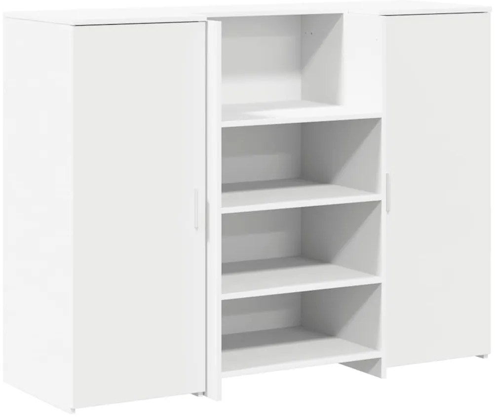 vidaXL Γραφείο υποδοχής Λευκό 135x50x103,5 cm Κατασκευασμένο ξύλο