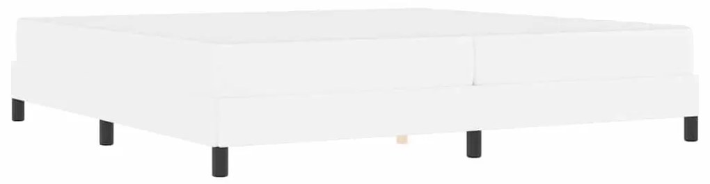 vidaXL Κρεβάτι με στρώμα Καθαρό Λευκό 200 x 200 cm Τεχνητό δέρμα