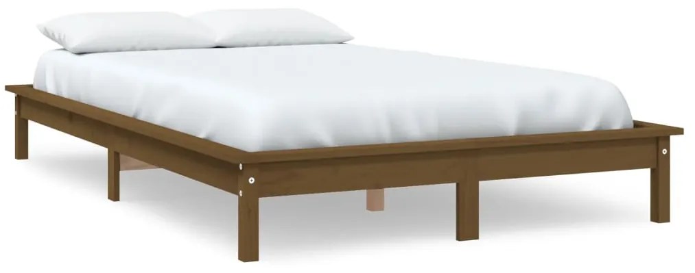 vidaXL Πλαίσιο Κρεβατιού Καφέ Μελί 160 x 200 εκ. από Μασίφ Ξύλο Πεύκου