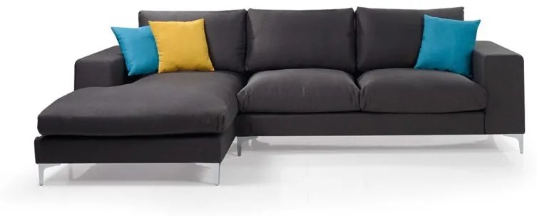 Γωνιακός καναπές, Thanos σκούρο γκρι 293x87x171cmΑριστερή γωνία –TIT-TED-007