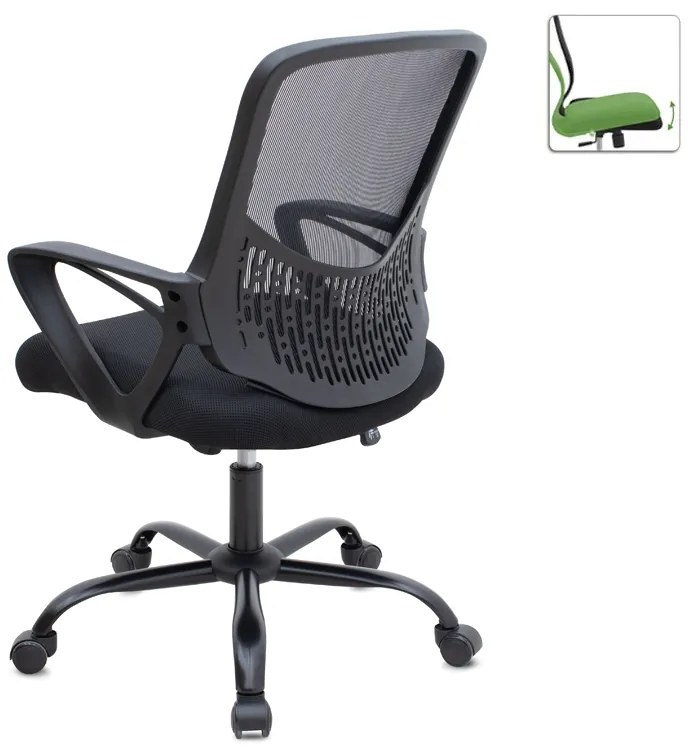 Καρέκλα γραφείου Freda Megapap με ύφασμα Mesh χρώμα μαύρο 65x65x90/100εκ.