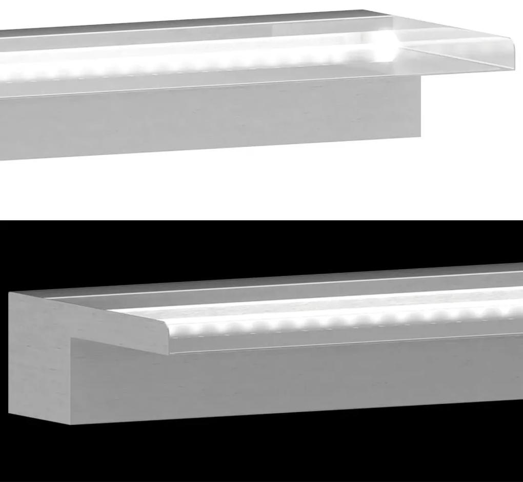 Σιντριβάνι Καταρράκτης Πισίνας με LED 110 εκ. από Ανοξ. Ατσάλι - Ασήμι