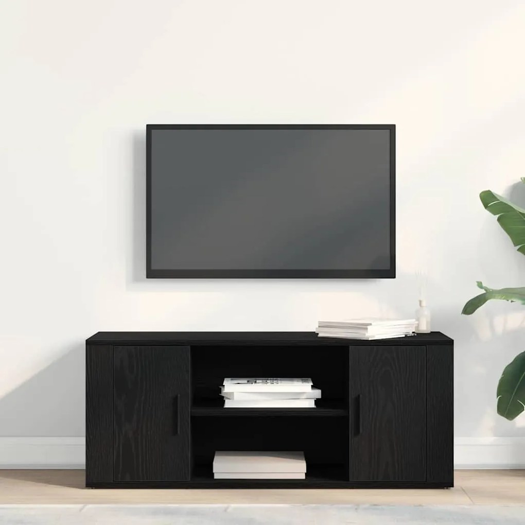 vidaXL Τηλεοπτική Βάση Μαύρη δρυς 100 x 35 x 40 εκ Επεξεργασμένο ξύλο