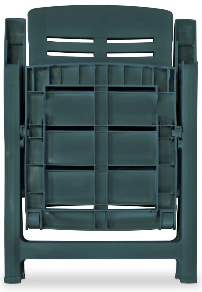 vidaXL Καρέκλες Κήπου Ανακλινόμενες 2 τεμ. Πράσινες Πλαστικές