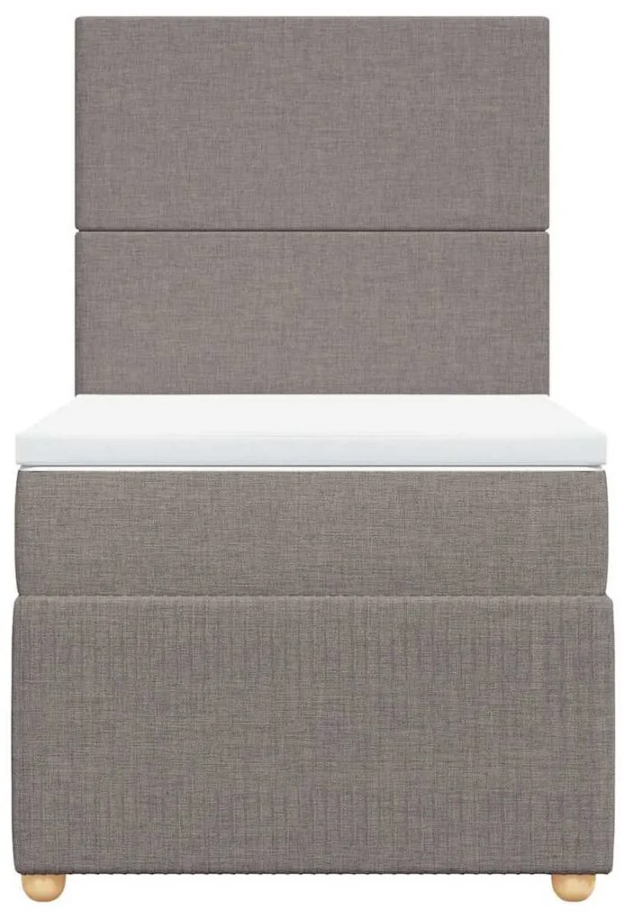 vidaXL Κρεβάτι Boxspring με Στρώμα Taupe 90x190 εκ.Υφασμάτινο