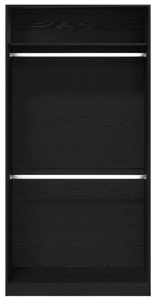 vidaXL Μαύρη Ίριδα Ντουλάπα - 100 x 50 x 200 εκ, φτιαγμένη από μηχανικά ξύλα
