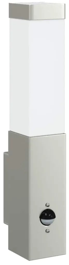 vidaXL Εξωτερικά Φωτιστικά Τοίχου 2 pcs Ασημί 10.5 x 6 x 35 εκ.