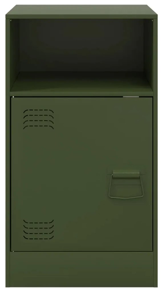 vidaXL Κομοδίνα 2 τεμ. Πράσινο Λαδί 34,5x39x62 εκ. από Χάλυβα