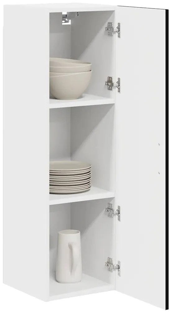 vidaXL Κρεμαστό ντουλάπι κουζίνας με ράφι Μαύρο 30 x 31 x 100 εκ.