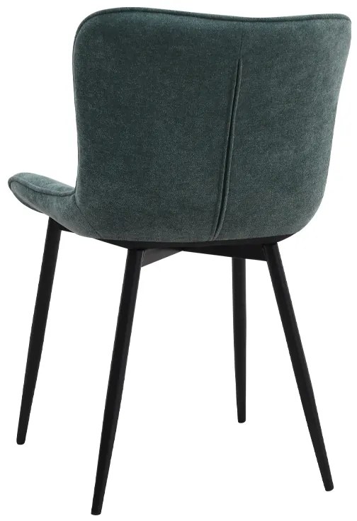 Καρέκλα τραπεζαρίας Chiara Megapap πράσινο ύφασμα - μεταλλικό μαύρο πόδι 48x58x81εκ.