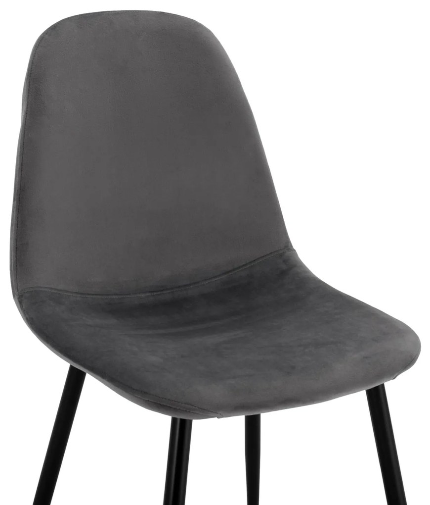 Καρέκλα LEONARDO Βελούδο Γκρί 45x53x85Υ εκ. 4αδα 45x53x85 εκ.